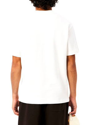 LACOSTE T-shirt Lacoste In Jersey Testurizzata - Bianco