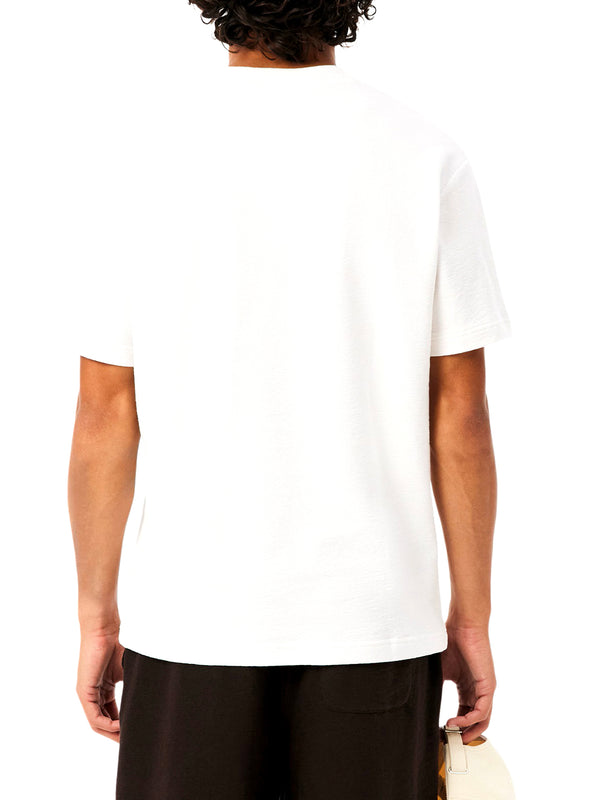LACOSTE T-shirt Lacoste In Jersey Testurizzata - Bianco