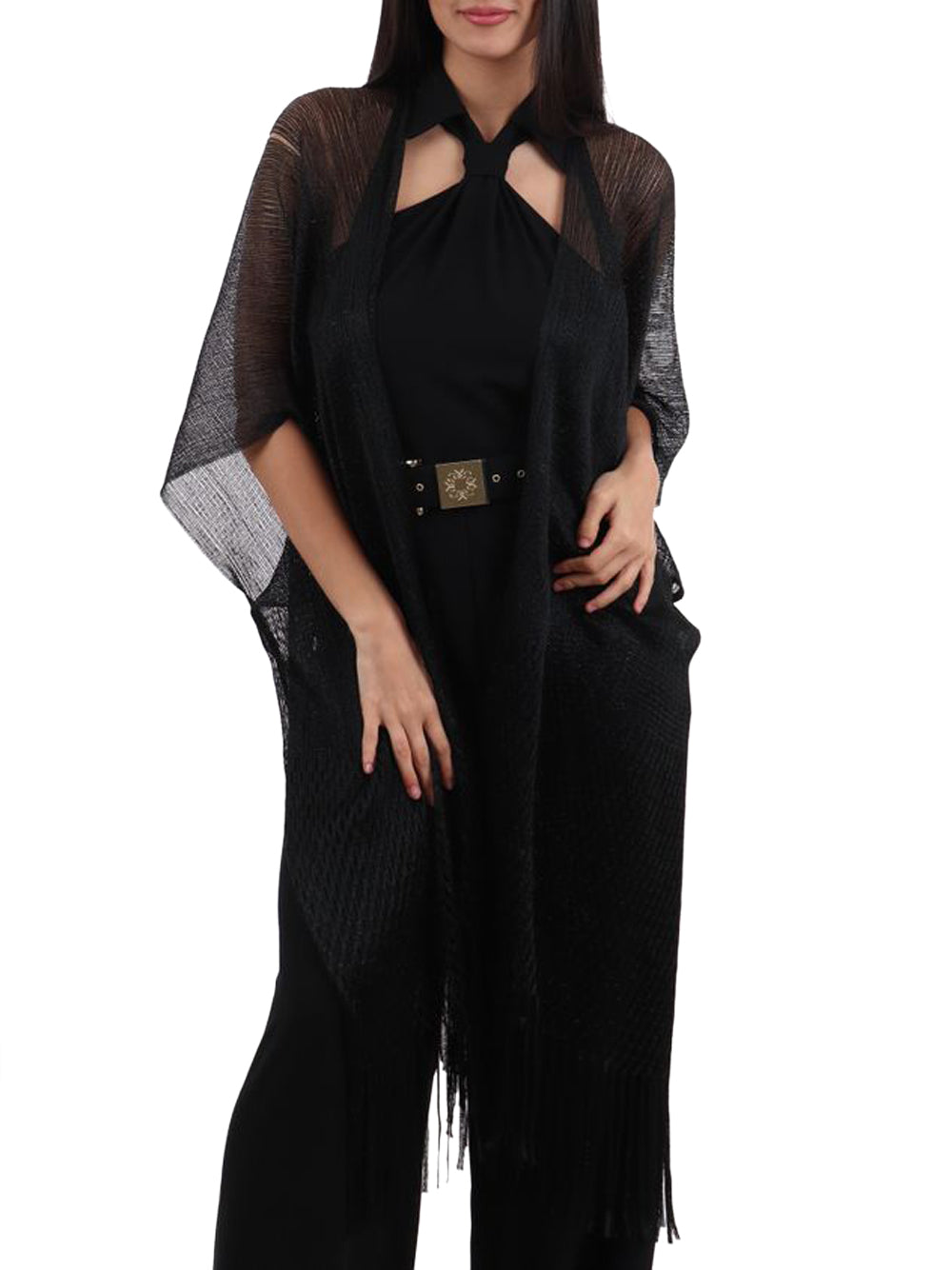 LIU JO SOFT1 Poncho Rete Lungo Liu Jo - Nero