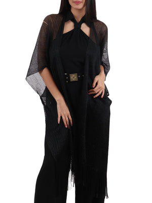 LIU JO SOFT1 Poncho Rete Lungo Liu Jo - Nero