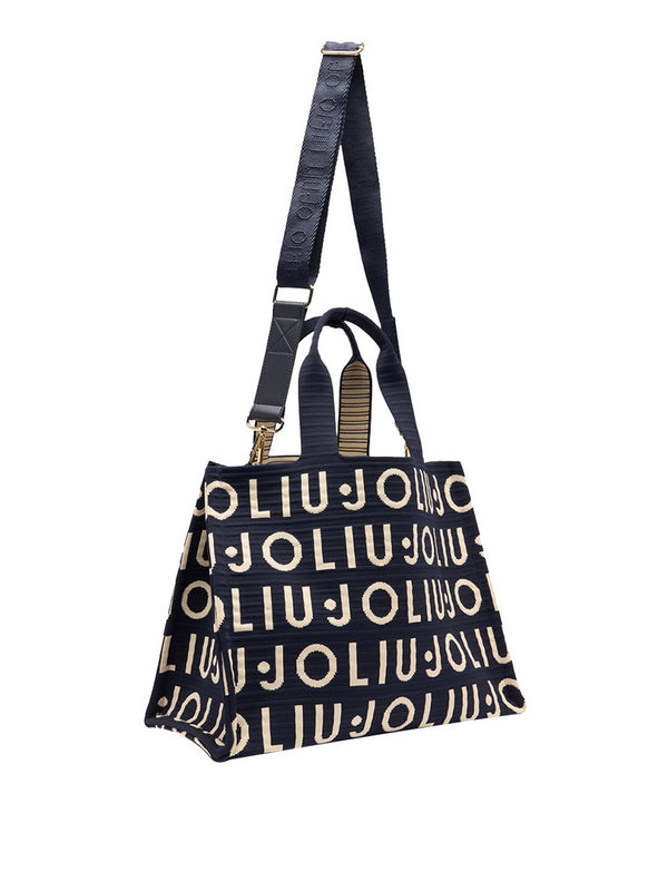 Liu Jo Borsa A Mano Liu Jo Knitted Logo - Blu