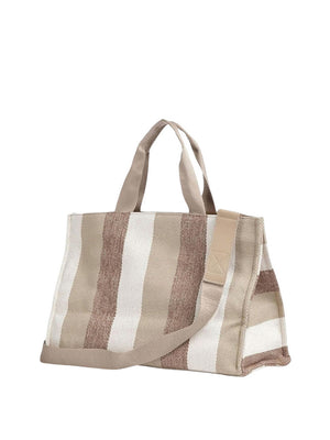 Liu Jo Borsa a Mano Liu Jo L Striped Canvas - Sabbia