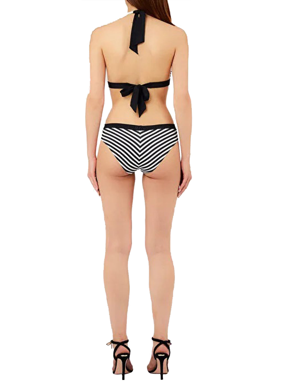 LIUJO BEACHWEAR Bikini Triangolone e Slip Alto Liu Jo - Nero/Bianco