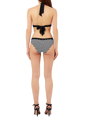LIUJO BEACHWEAR Bikini Triangolone e Slip Alto Liu Jo - Nero/Bianco