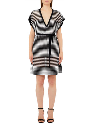 LIUJO BEACHWEAR Abito Jersey Rigato Liu Jo - Nero/Bianco