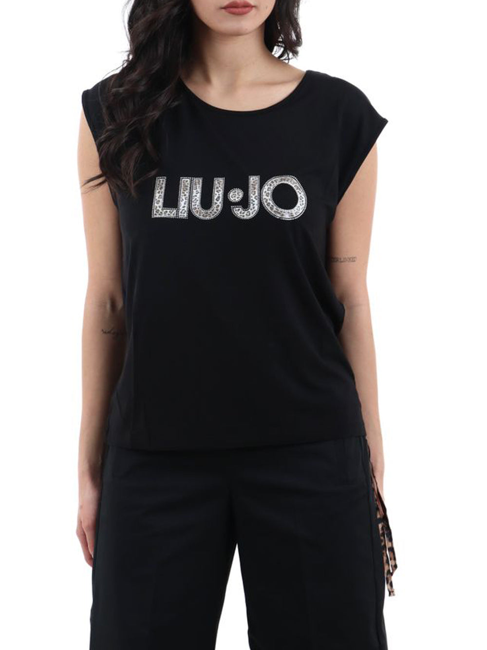 LIUJO BEACHWEAR T-Shirt C/Coulisse St.All Liu Jo - Nero