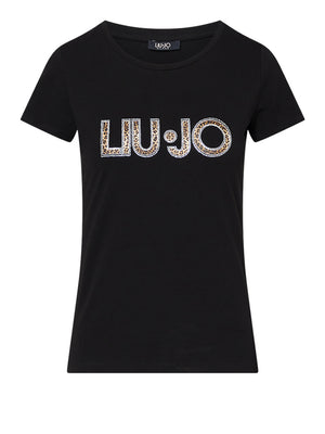 LIUJO BEACHWEAR T-Shirt Basica Liu Jo - Nero/Animalier