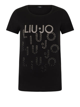 LIUJO BEACHWEAR T-Shirt Liu Jo Logo Frontale Nero