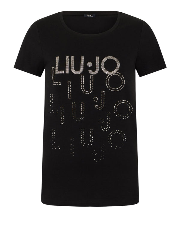LIUJO BEACHWEAR T-Shirt Liu Jo Logo Frontale Nero