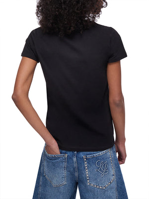 LIUJO BEACHWEAR T-Shirt Liu Jo Logo Frontale Nero
