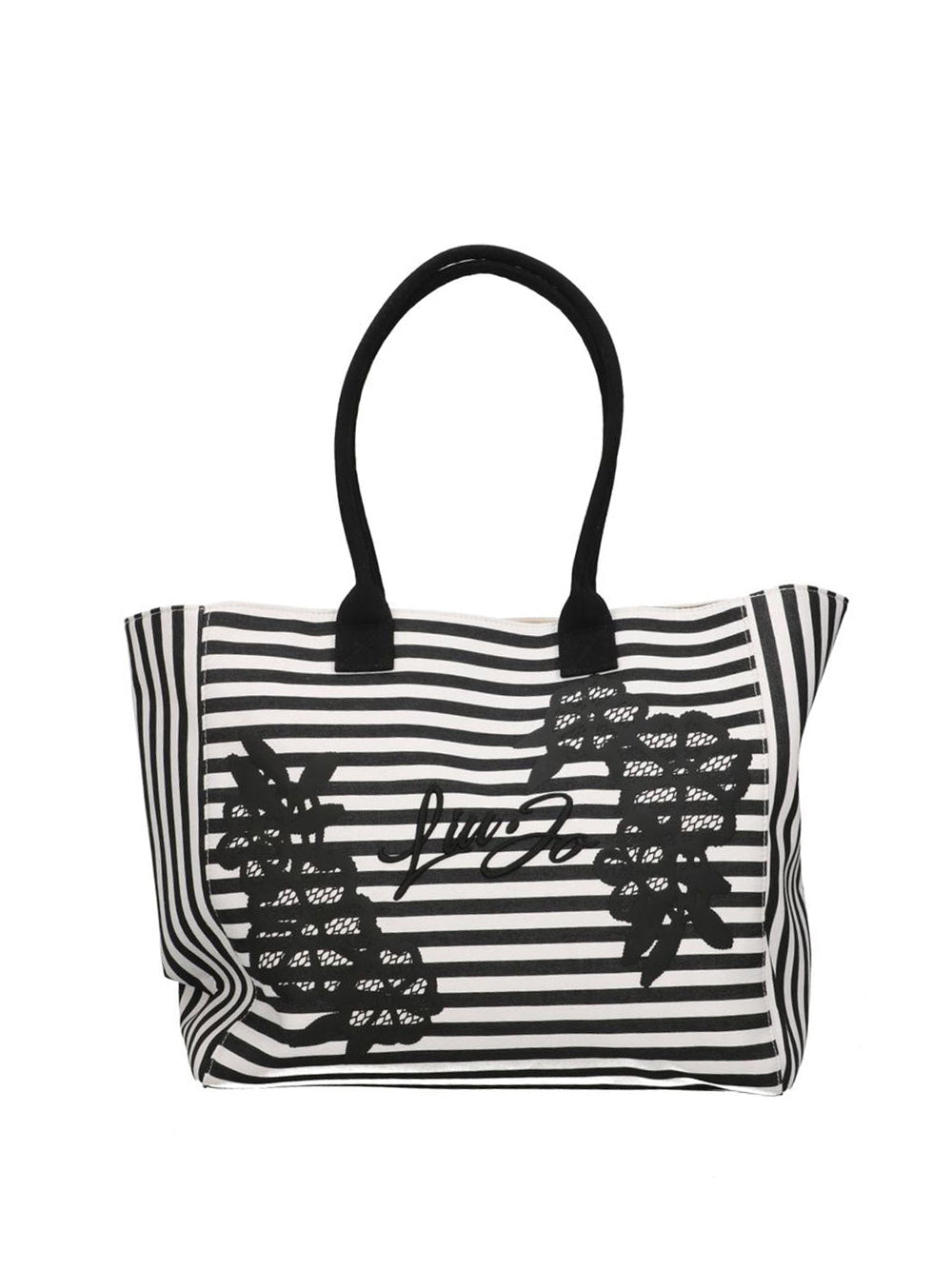LIUJO BEACHWEAR Borsa A ManoTote Bag Grande Liu Jo - Nero/Bianco