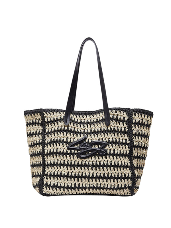 LIUJO BEACHWEAR Borsa Tote Media In Paglia Liu Jo - Neutro
