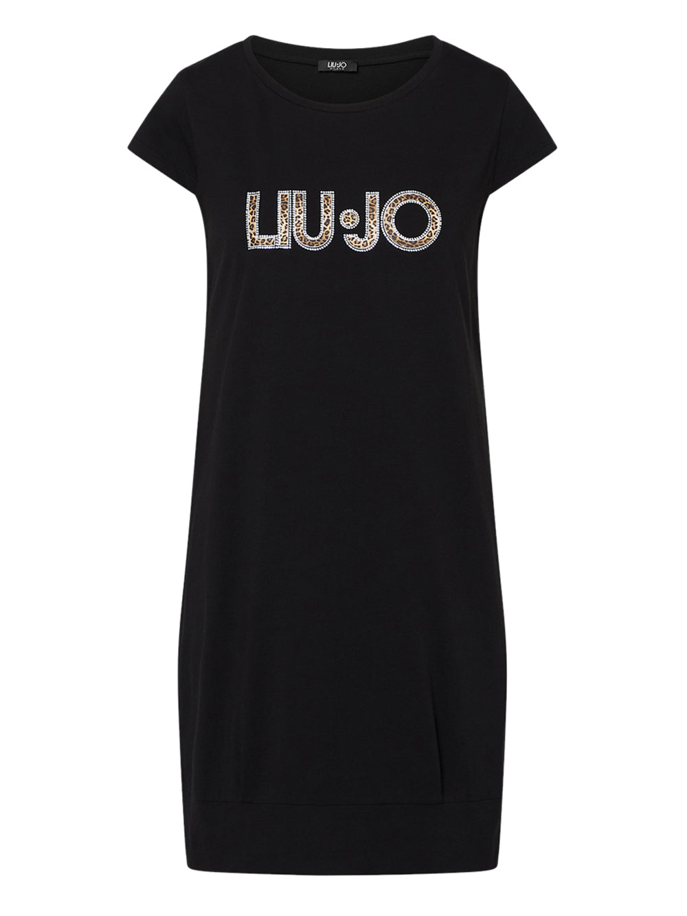 LIUJO BEACHWEAR Abito Corto Con Maxi Logo Liu Jo - Nero