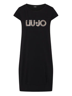 LIUJO BEACHWEAR Abito Corto Con Maxi Logo Liu Jo - Nero