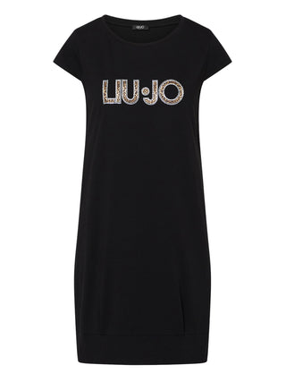 LIUJO BEACHWEAR Abito Corto Con Maxi Logo Liu Jo - Nero