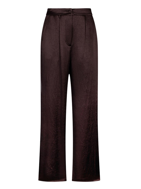 LIU.JO BLACK Pantalone Liu Jo In Raso Con Spacchetti - Marrone