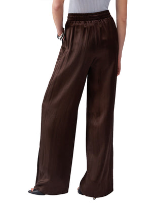 LIU.JO BLACK Pantalone Liu Jo In Raso Con Spacchetti - Marrone