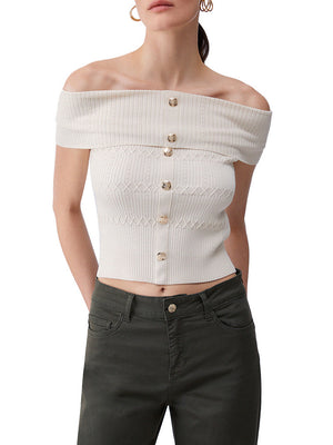 Liu Jo Top Bardot In Maglia Liu Jo - Cappuccino