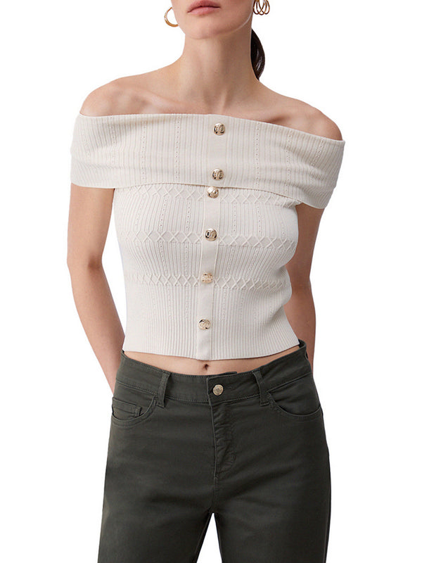 Liu Jo Top Bardot In Maglia Liu Jo - Cappuccino