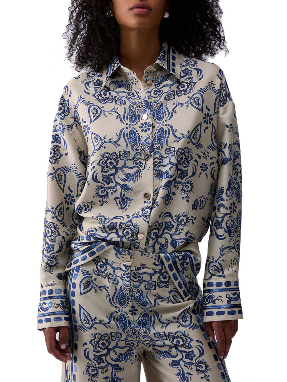 Liu Jo Camicia Liu Jo Stampa Foulard - Avorio/Azzurro
