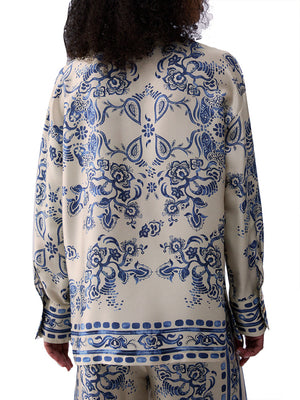 Liu Jo Camicia Liu Jo Stampa Foulard - Avorio/Azzurro