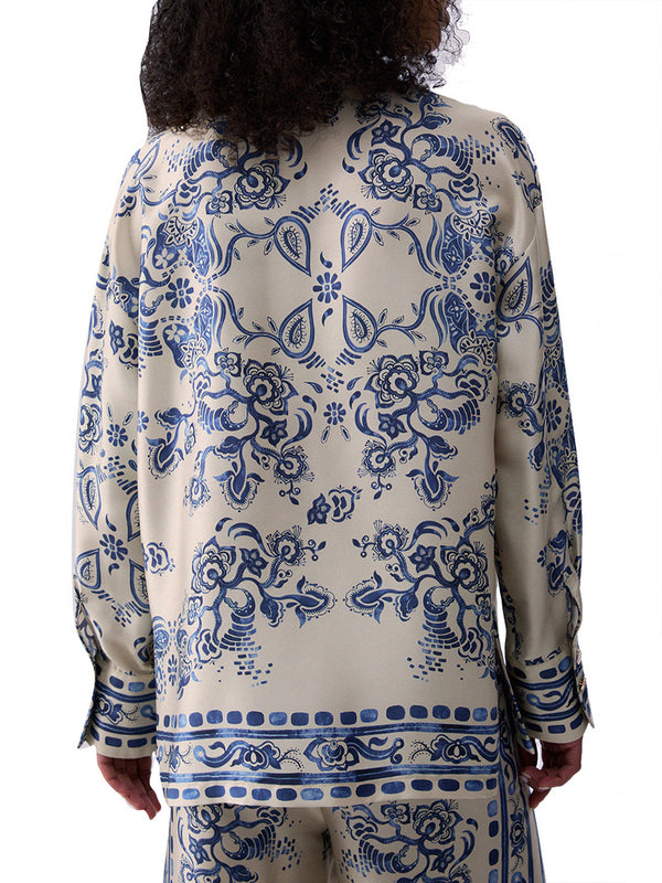 Liu Jo Camicia Liu Jo Stampa Foulard - Avorio/Azzurro