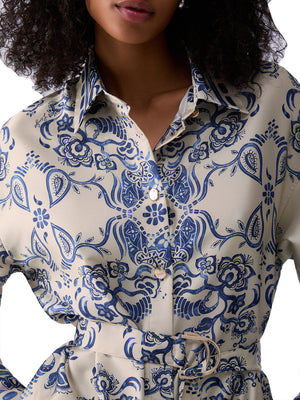 Liu Jo Camicia Liu Jo Stampa Foulard - Avorio/Azzurro