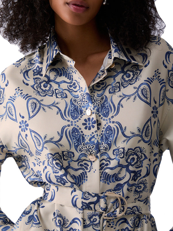 Liu Jo Camicia Liu Jo Stampa Foulard - Avorio/Azzurro