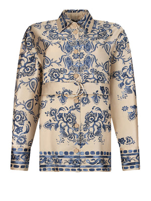 Liu Jo Camicia Liu Jo Stampa Foulard - Avorio/Azzurro