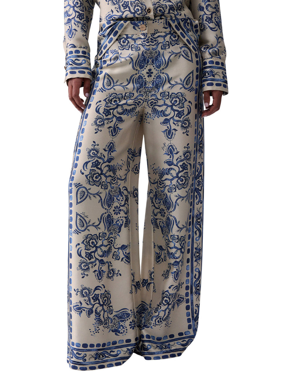 LIU.JO BLACK Pantalone Liu Jo Con Stampa Foulard - Azzurro