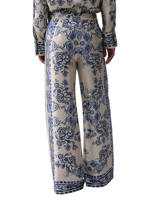 LIU.JO BLACK Pantalone Liu Jo Con Stampa Foulard - Azzurro