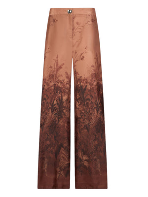 LIU.JO BLACK Pantalone Liu Jo In Twill Stampato - Marrone