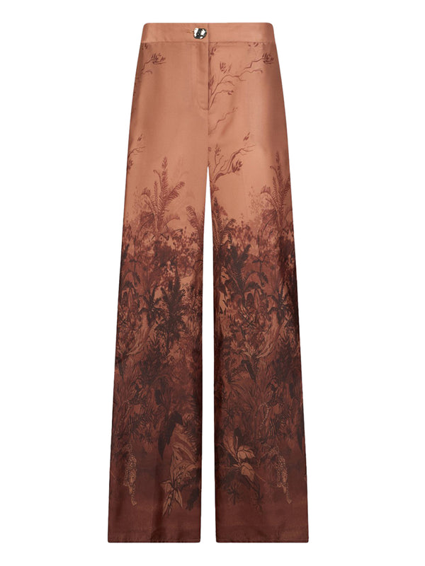 LIU.JO BLACK Pantalone Liu Jo In Twill Stampato - Marrone