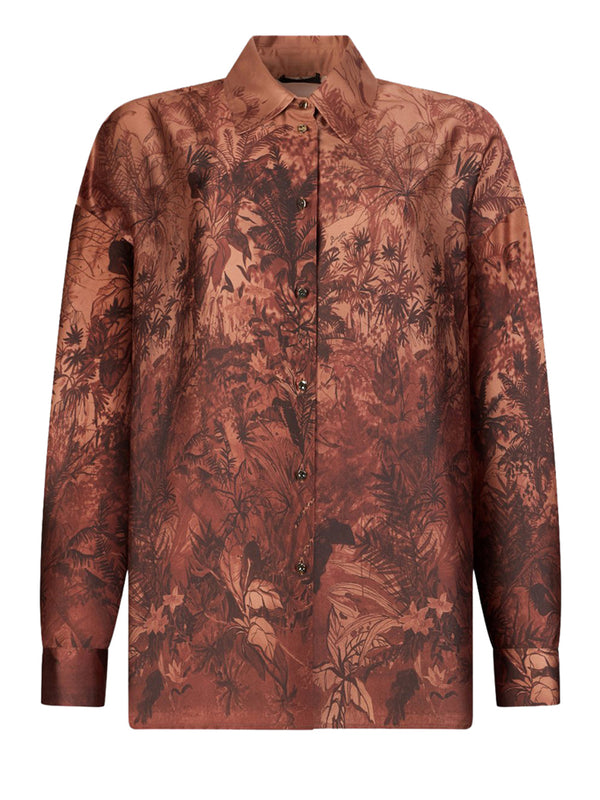 LIU.JO BLACK Camicia Liu Jo In Twill Stampato - Marrone