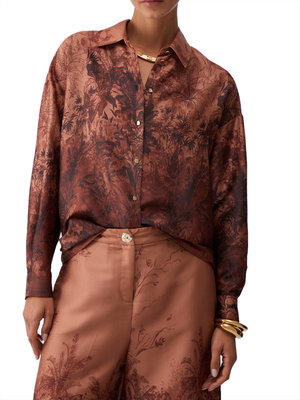 LIU.JO BLACK Camicia Liu Jo In Twill Stampato - Marrone