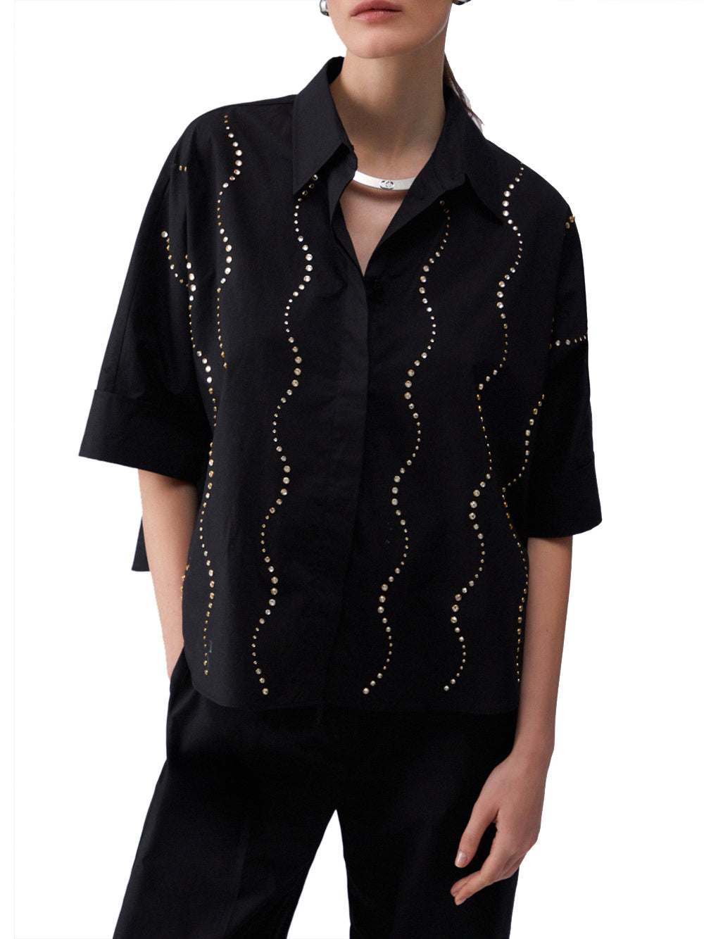 LIU.JO BLACK Camicia Liu Jo Con Applicazioni Gioiello - Nero