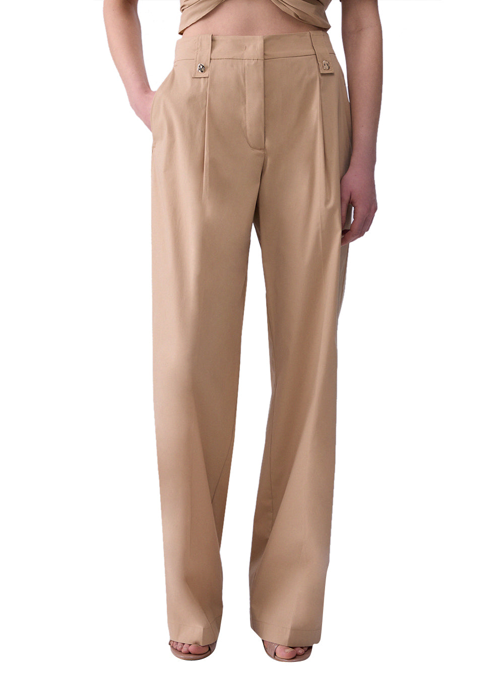 LIU.JO BLACK Pantalone Liu Jo Straight In Popeline - Beige