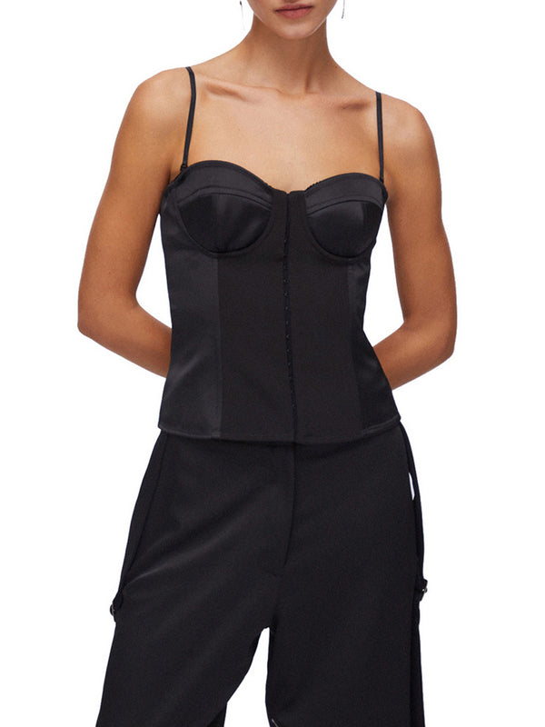 Liu Jo Top Bustier In Raso Liu Jo - Nero