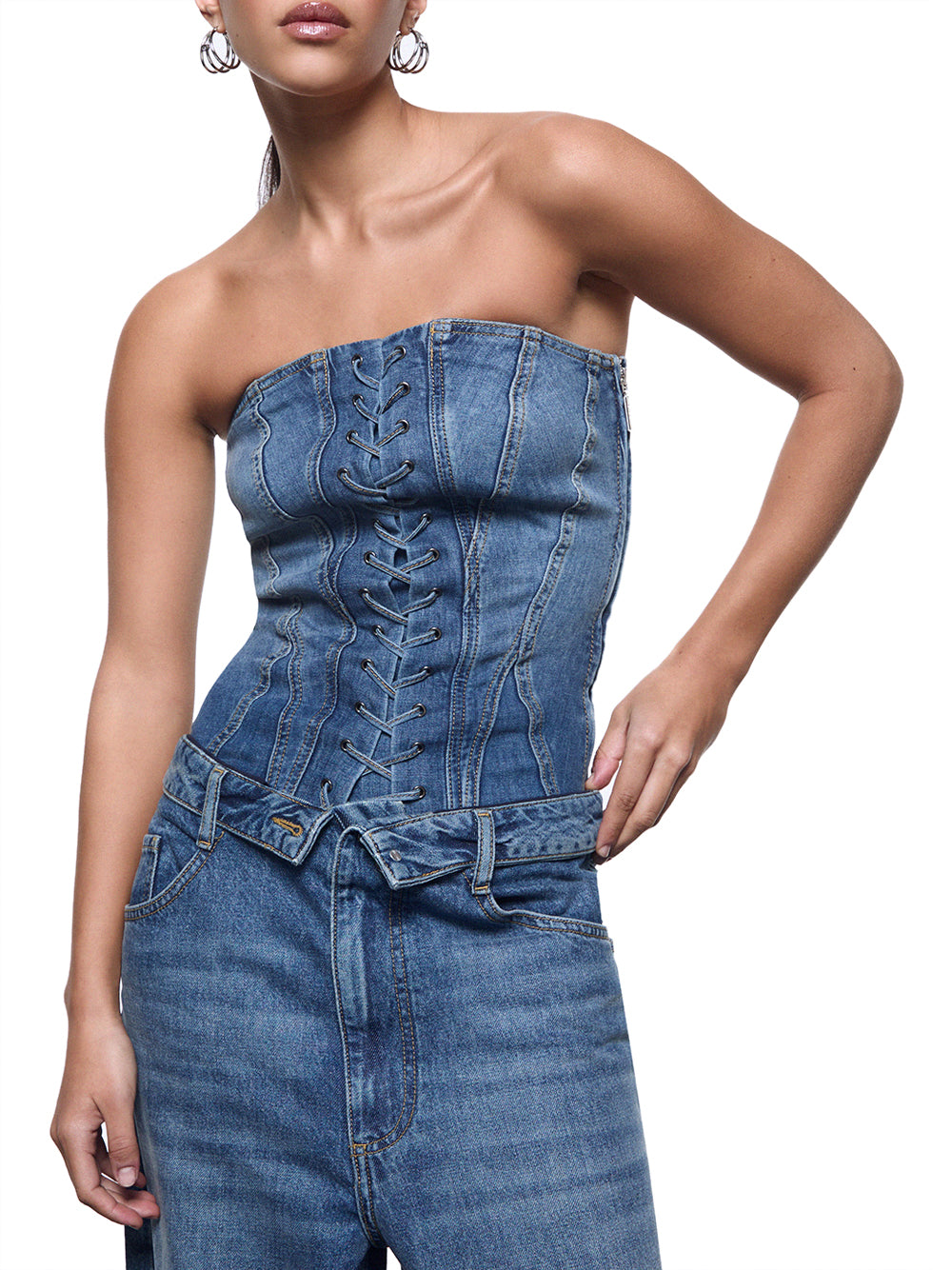 Liu Jo Top Liu Jo Bustier In Denim Blu