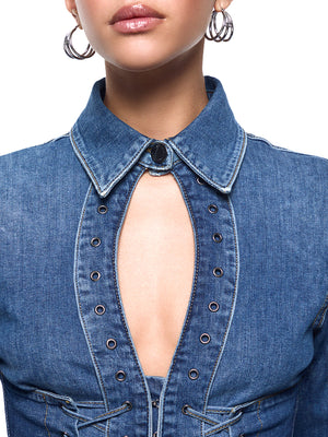 Liu Jo Camicia Liu Jo In Denim Con Stringhe - Blu