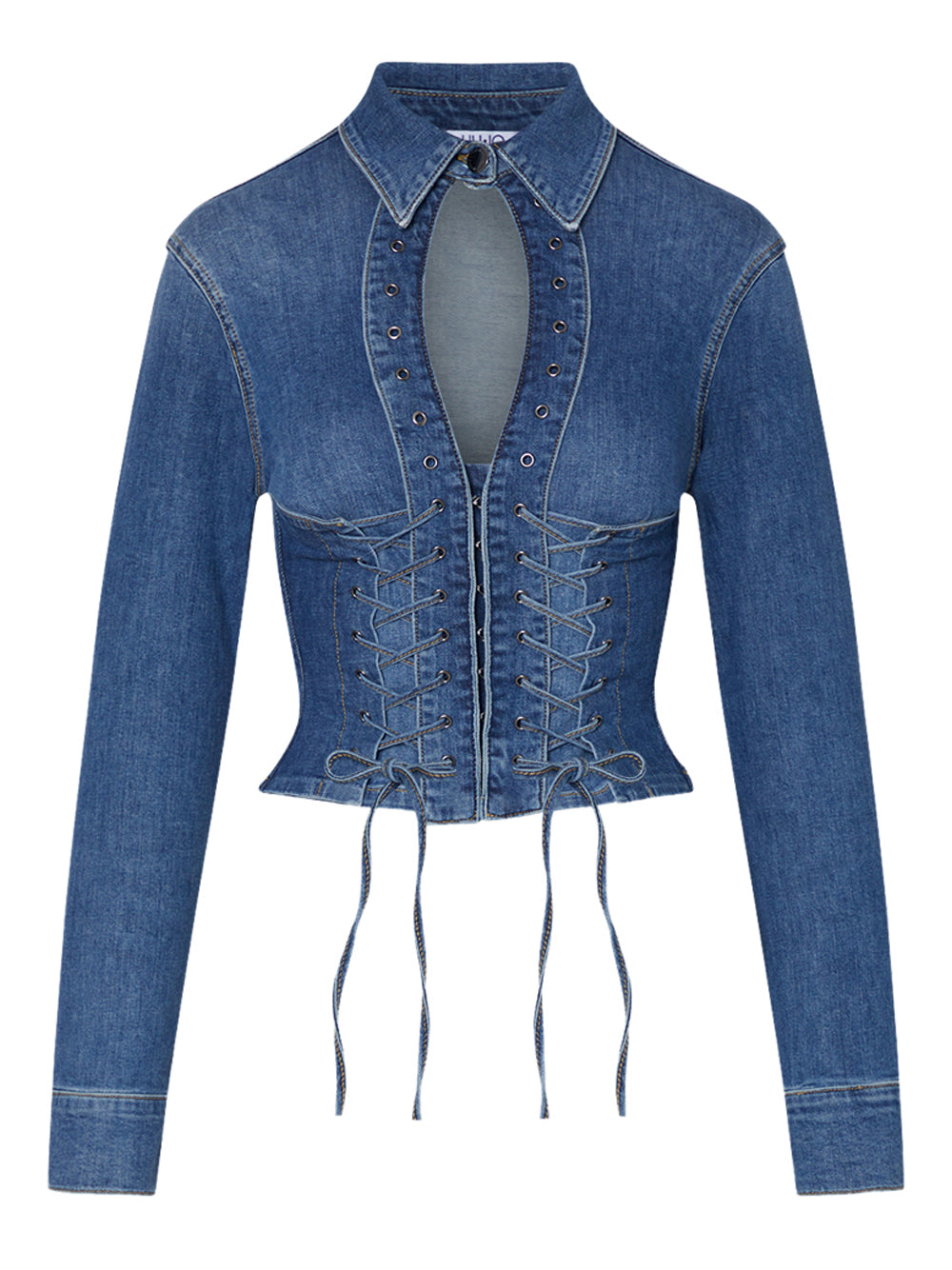 Liu Jo Camicia Liu Jo In Denim Con Stringhe - Blu