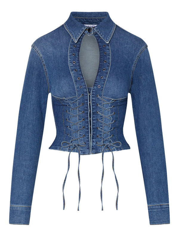 Liu Jo Camicia Liu Jo In Denim Con Stringhe - Blu