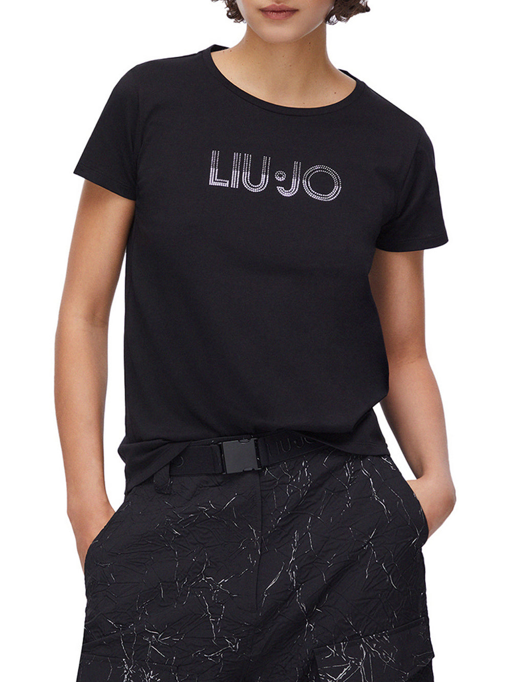 Liu Jo T- Shirt Liu Jo Con Strass - Nero
