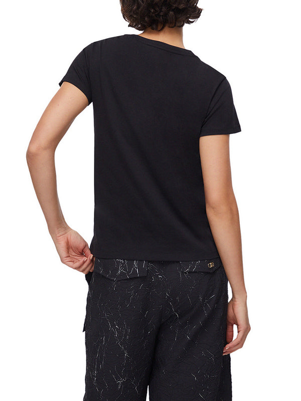 Liu Jo T- Shirt Liu Jo Con Strass - Nero