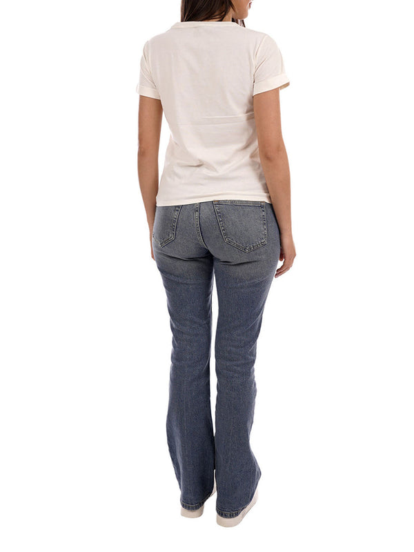 LIUJO SPORT T-Shirt Liu Jo Strass In Applicazione - Bianco