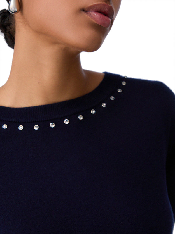 LIU.JO WHITE Maglia Liu Jo In Lana Con Borchie - Navy