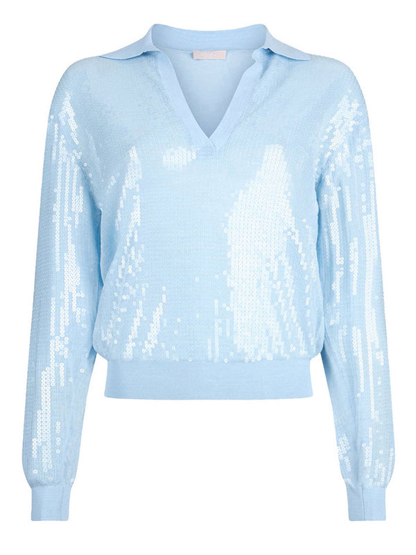Liu Jo Maglia Liu Jo Con Paillets - Celeste