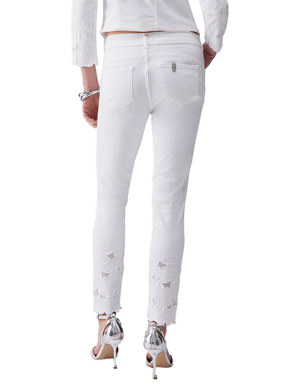 Liu Jo Pantaloni Liu Jo Skinny Con Ricamo Sangallo - Bianco Ottico