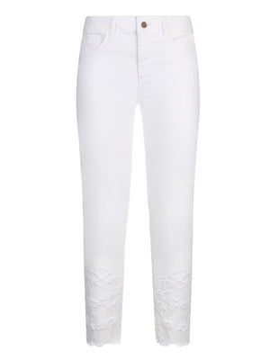 Liu Jo Pantaloni Liu Jo Skinny Con Ricamo Sangallo - Bianco Ottico