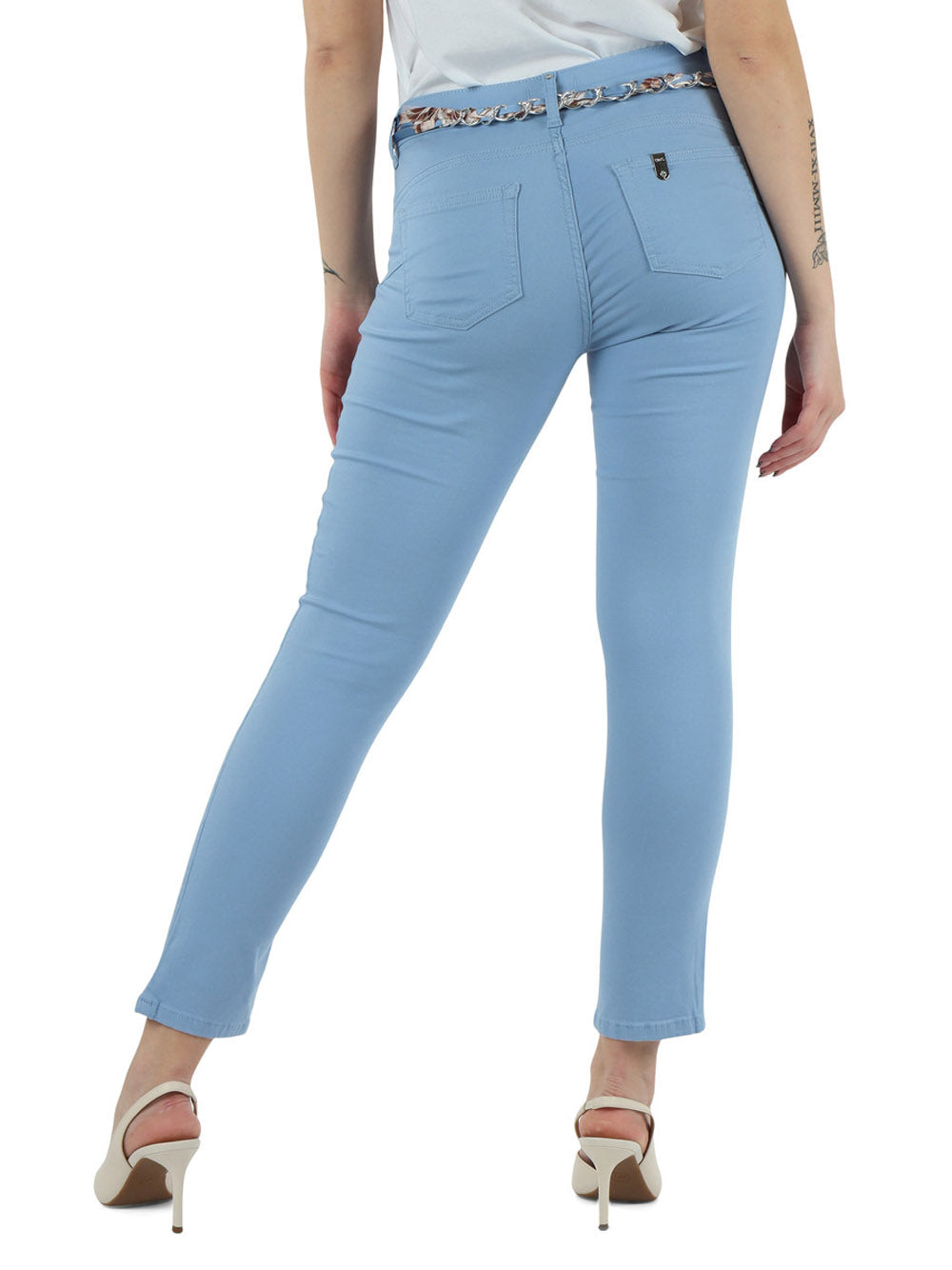 LIU.JO WHITE Pantalone Chino B.Up Ideal Liu Jo - Celeste